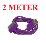 2 Meter - Datakabel til iPhone/iPod (Lilla)